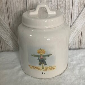 Rae Dunn Scarecrow Pumpkin Canister